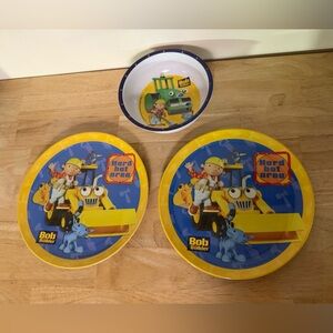 Bob the Builder Kids Dinnerware Set - Blue and Yellow